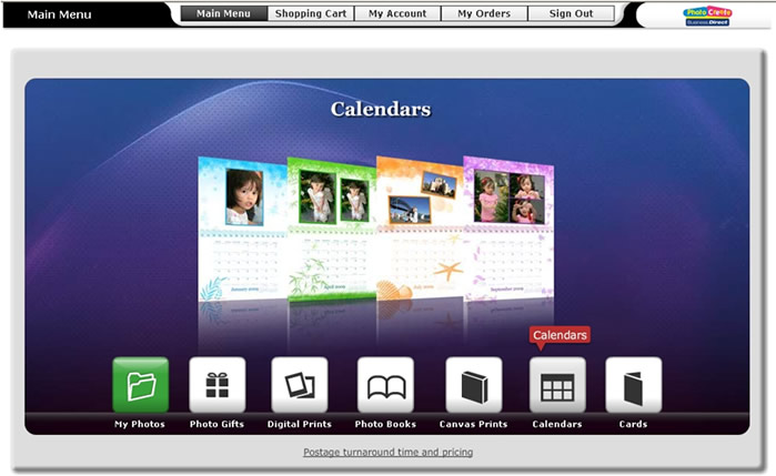 Online Software – At Main Menu, select Calendars