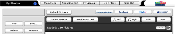 Uploading photos from other online accounts